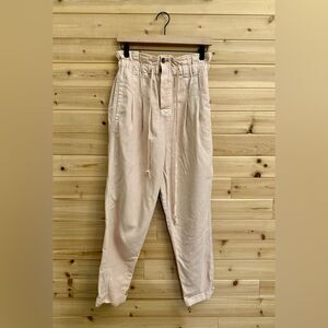 Free People Size XSmall Pale Pink Margate Super High Rise Paperbag Cropped Pants